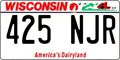 WI license plate 425NJR