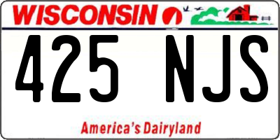 WI license plate 425NJS