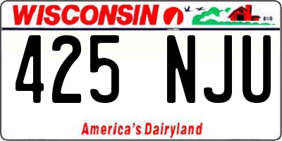 WI license plate 425NJU