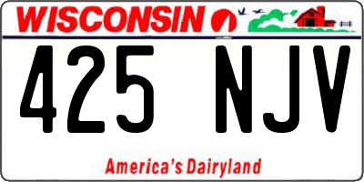 WI license plate 425NJV