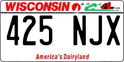 WI license plate 425NJX