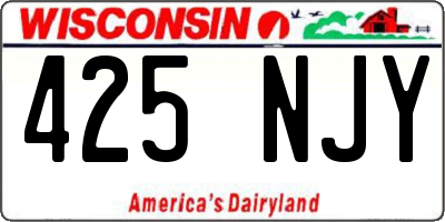 WI license plate 425NJY