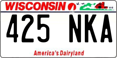 WI license plate 425NKA