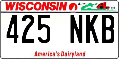 WI license plate 425NKB