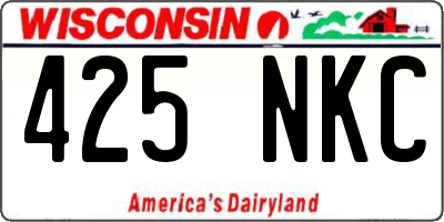 WI license plate 425NKC