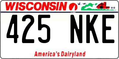 WI license plate 425NKE