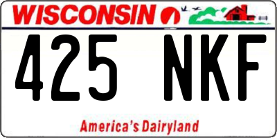 WI license plate 425NKF
