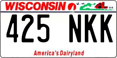 WI license plate 425NKK