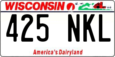 WI license plate 425NKL