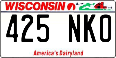 WI license plate 425NKO