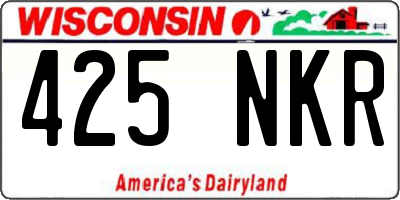WI license plate 425NKR