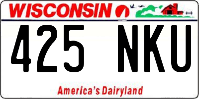 WI license plate 425NKU