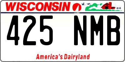 WI license plate 425NMB