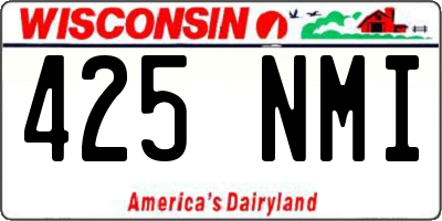 WI license plate 425NMI