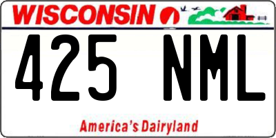 WI license plate 425NML