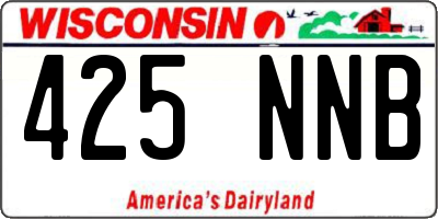 WI license plate 425NNB