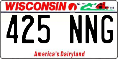 WI license plate 425NNG