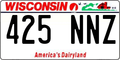 WI license plate 425NNZ