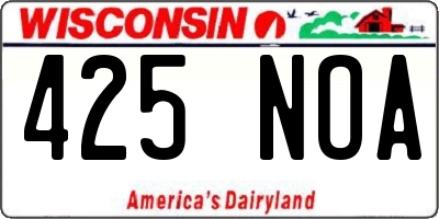 WI license plate 425NOA