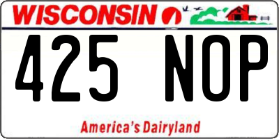 WI license plate 425NOP