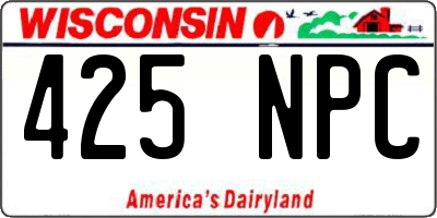 WI license plate 425NPC