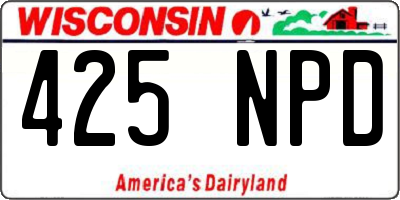 WI license plate 425NPD