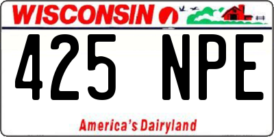 WI license plate 425NPE
