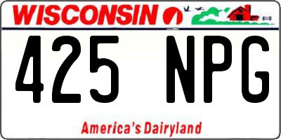 WI license plate 425NPG