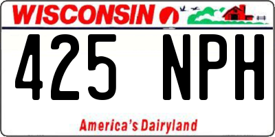WI license plate 425NPH