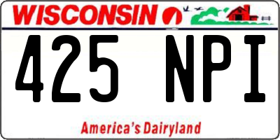 WI license plate 425NPI