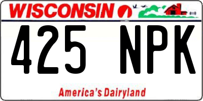 WI license plate 425NPK
