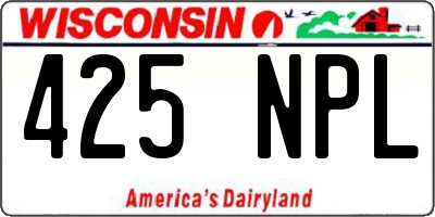 WI license plate 425NPL