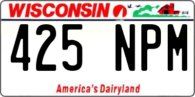 WI license plate 425NPM