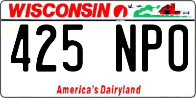 WI license plate 425NPO