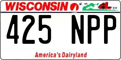 WI license plate 425NPP