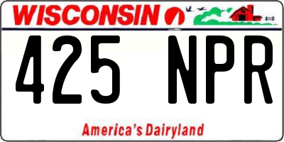 WI license plate 425NPR