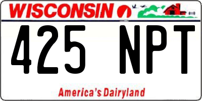 WI license plate 425NPT