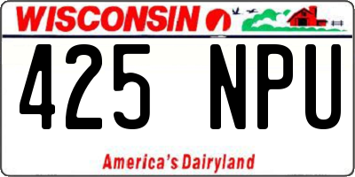 WI license plate 425NPU