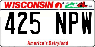 WI license plate 425NPW