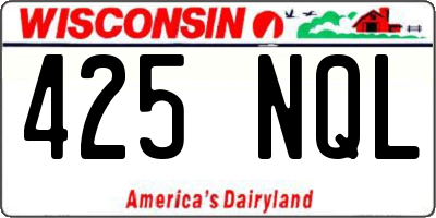 WI license plate 425NQL