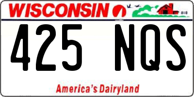 WI license plate 425NQS