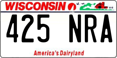 WI license plate 425NRA