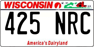 WI license plate 425NRC