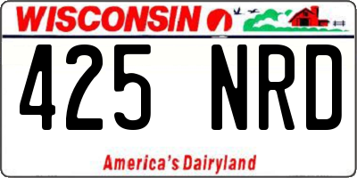 WI license plate 425NRD