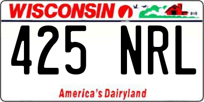WI license plate 425NRL