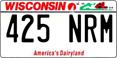 WI license plate 425NRM