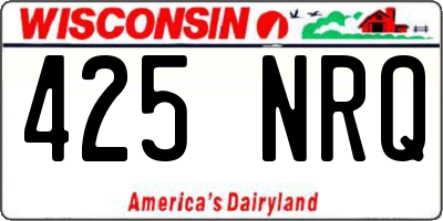 WI license plate 425NRQ