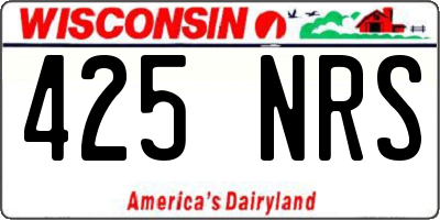WI license plate 425NRS