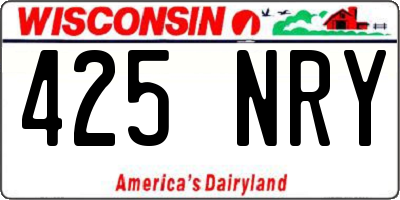 WI license plate 425NRY