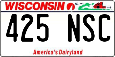WI license plate 425NSC